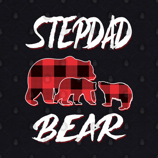 Stepdad Bear Red Plaid Christmas Pajama Matching Family Gift by intelus